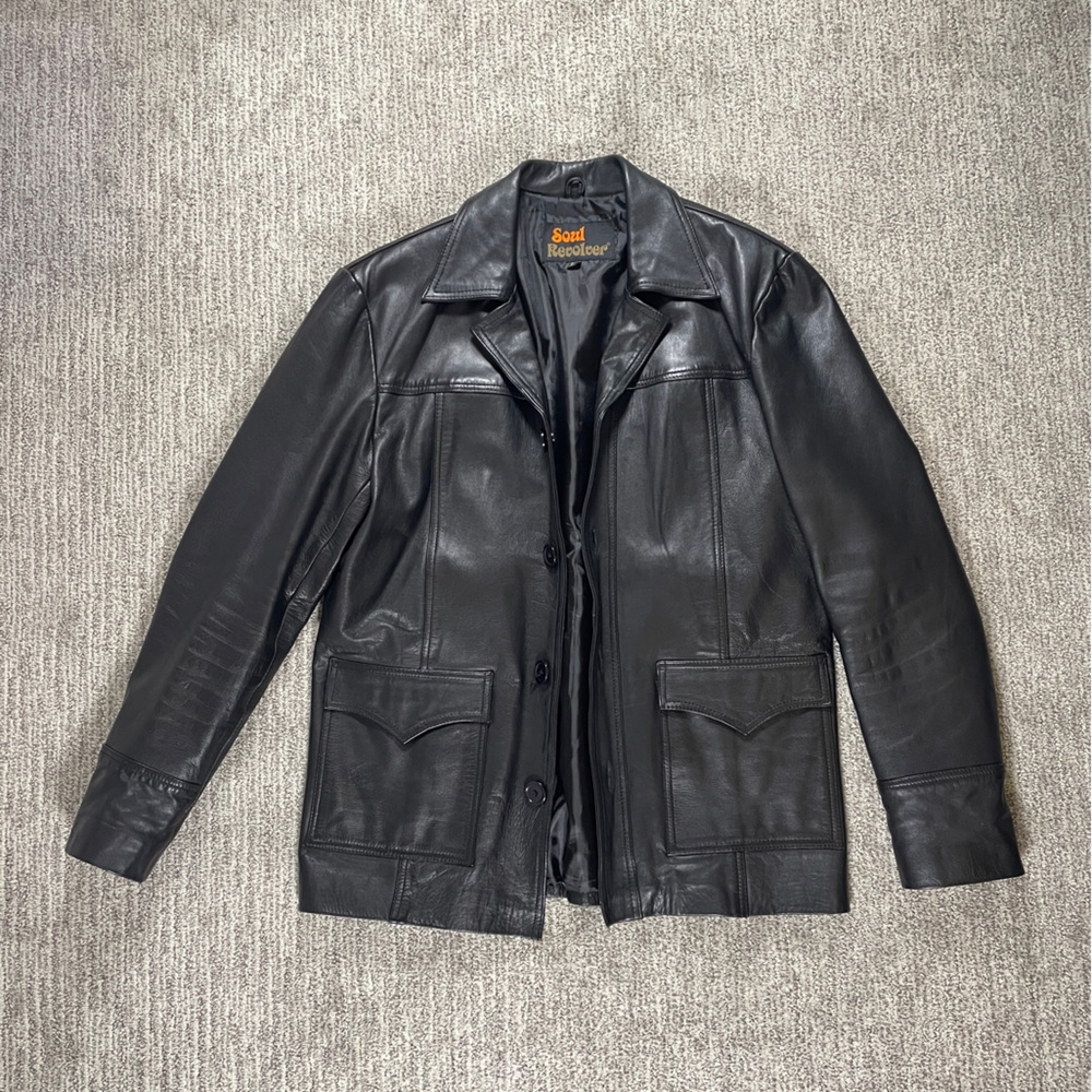 Soul Revolver Black Leather Men's Hitman Jacket